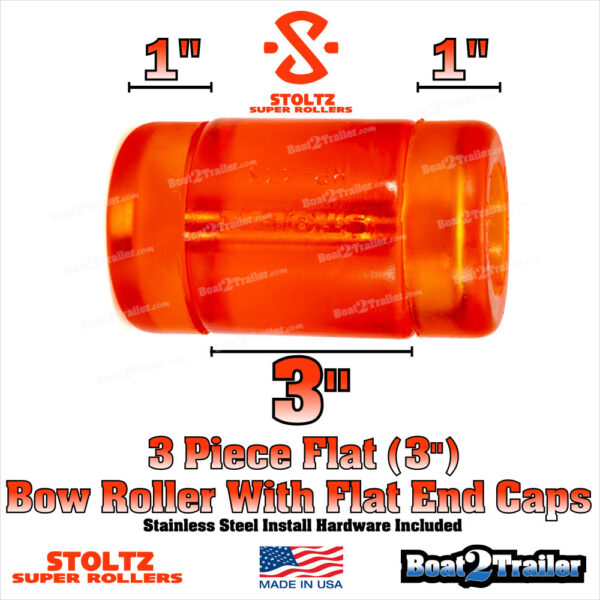 3 Inch Boat Trailer Roller Flat W Flat End Caps RP-SK3