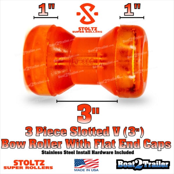 3 Inch Boat Trailer Roller Slotted V W Caps ULT-336-32